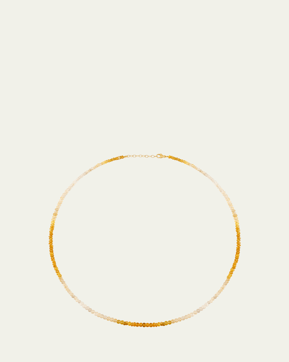 Ombré Yellow Sapphire Beaded Necklace, 16-18"L